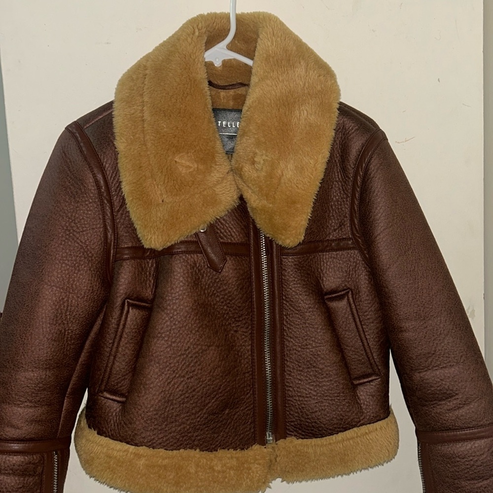 Leather & faux fur jacket for fall & winter